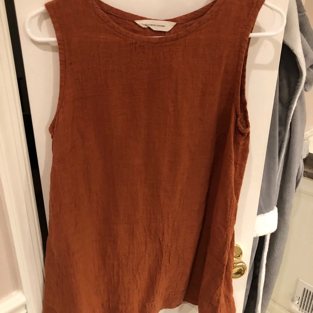 Elizabeth Suzann Petra Tank rust linen gauze S - Picture 2 of 4